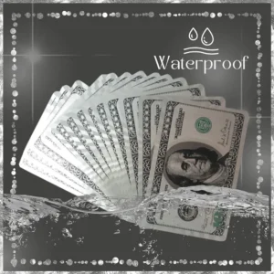 UGSTORE Waterproof Silver Foil Poker Playing Cards, Deck of Plastic Playing Cards Gift (Silver 1 Deck)