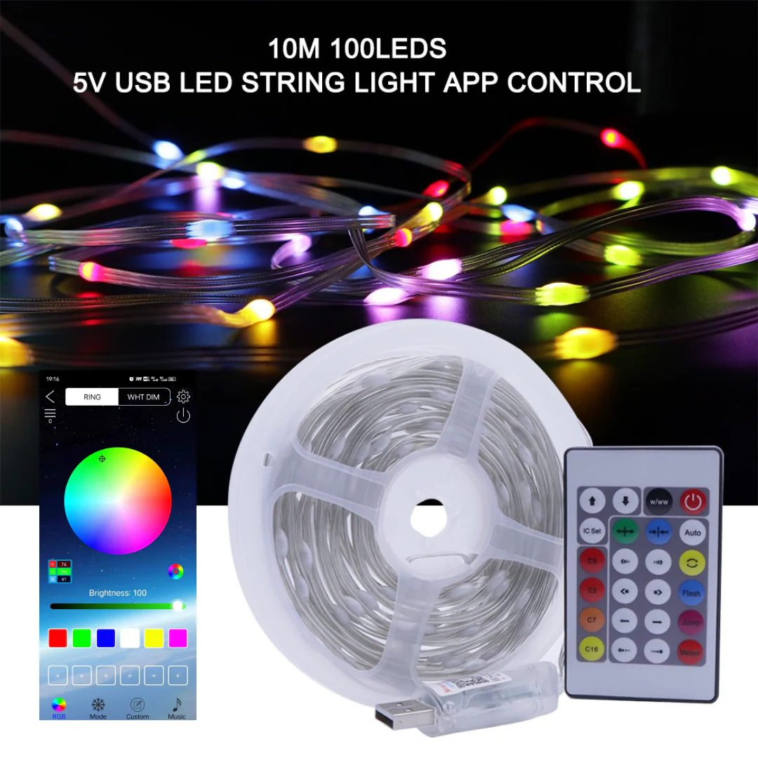 UGSTORE Dream Fairy Lights – Smart Pixel RGBIC LED 33ft 10m USB Powered | Remote Controller & Smart App