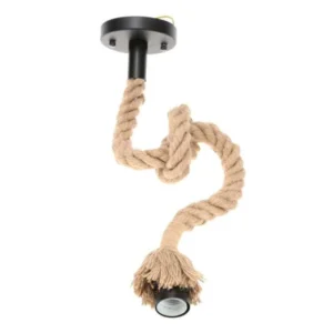 UGSTORE Jute Rope Bulb Hanging Pendant Light with E27 Bulb Holder | Bulb not included