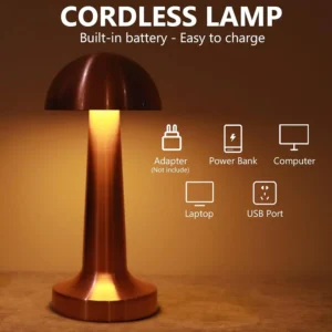 UGSTORE Cordless Lamp LED Desk Lamp Touch Sensor Rechargeable USB Dimmable Table Lamp