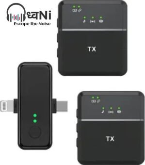 ध्वNi Dhwani SX31 Wireless Microphone with Receiver |360° Noise Reduction & 20M Long Range Lapel Mic for Video Recording YouTube Vlogging | Plug & Play Compatible with iPhone All Type C Smartphones