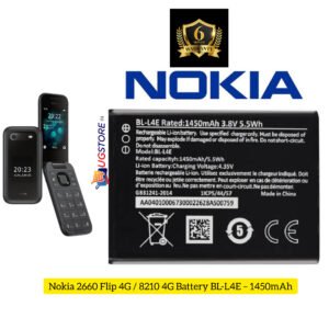 Original Mobile Battery For Nokia 2660 Flip 4G / 8210 4G Battery (BL-L4E)1450mAh- 6 months warranty