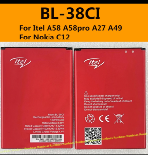 Original Battery For Battery for Itel A58 pro (BL-38CI) – 6 Months Warranty
