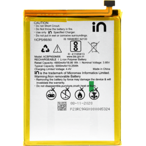 Original Battery For Micromax In Note 1 / E6746 / E7746 / E6523 / E7533 (ACBPN50M06) 5000mAh