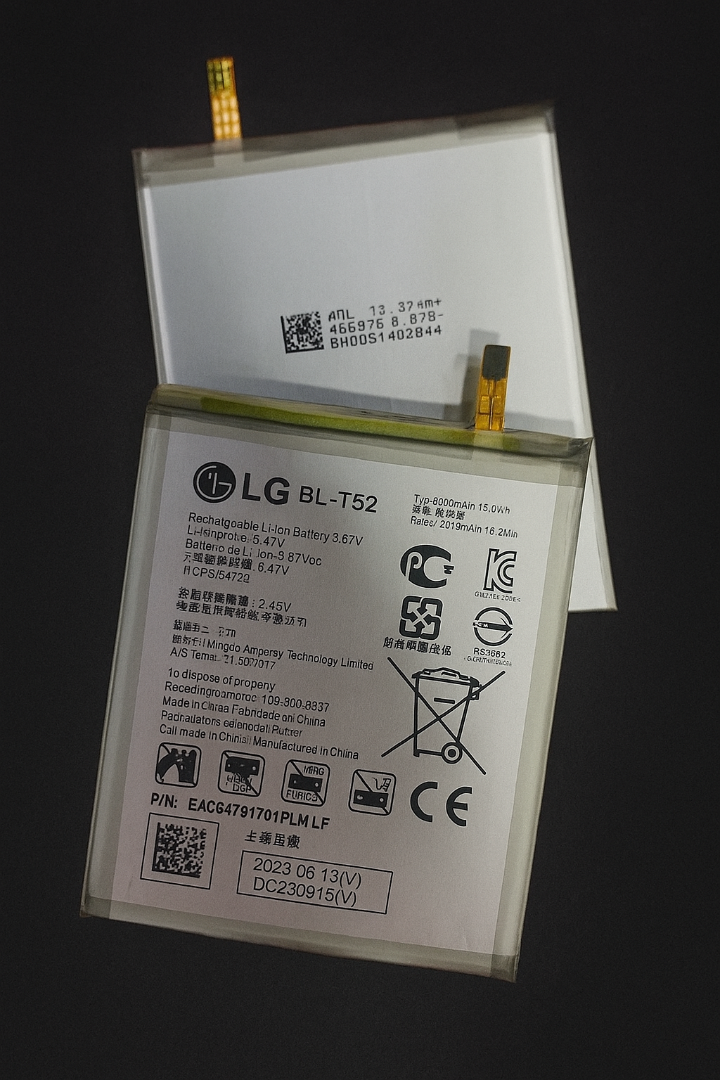 100% Original LG Wing 5G Battery BL-T52 – 4000mAh- 6months warranty