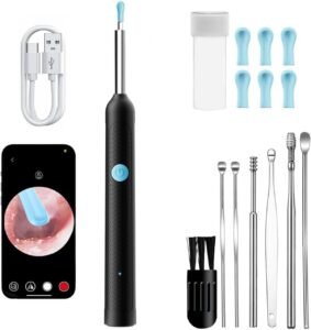 UGSTORE Ear Wax Removal, Ear Cleaner with Camera, Ear Wax Removal Kit with 1080P, Ear Camera Otoscope with Light, Ear Cleaning Kit for Android & ios- B
