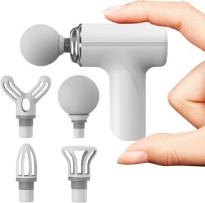 UGSTORE Mini Massage Gun, Muscle Massager for Birthday Gen, Small Travel Handheld Massagers Care Gifts for Women Mom & Dad, Percussion Massage Gun for Athletes, White