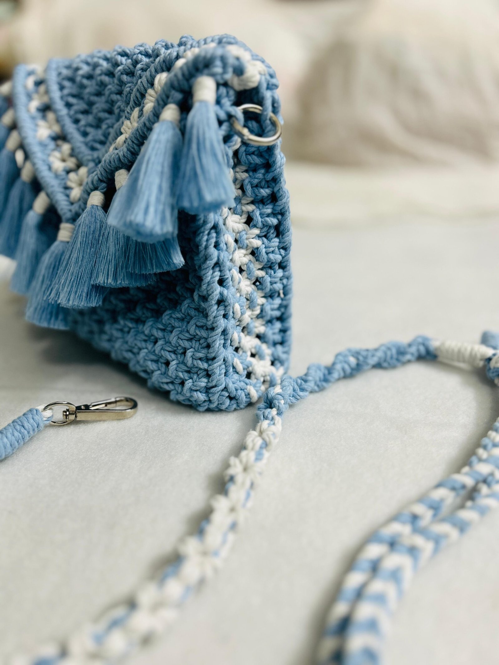 The "Ocean Breeze" Macrame Fringe Bag - Image 3