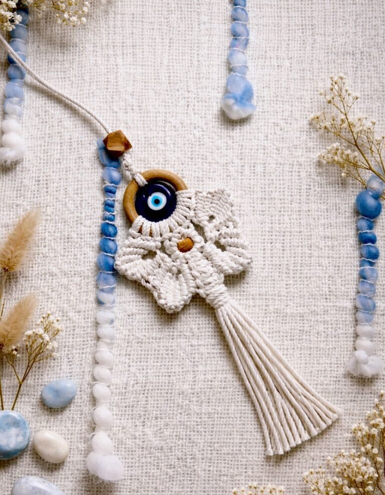 Handcrafted Macramé Evil Eye Hanging ✨