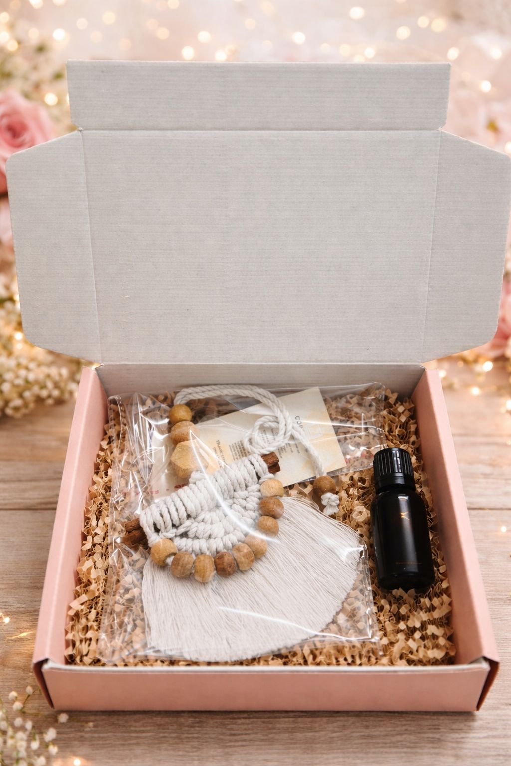 Cordraits- Ivory calm macarme essential oil diffuser charm 🌸 - Image 3