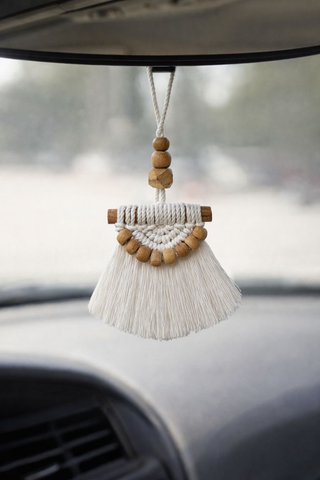 Cordraits- Ivory calm macarme essential oil diffuser charm 🌸 - Image 2