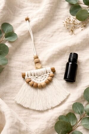 Cordraits- Ivory calm macarme essential oil diffuser charm 🌸