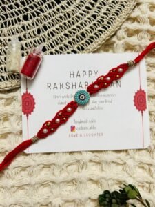✨ Handcrafted Raksha Sutra Evil Eye Rakhi ✨(Akshat roli Included)