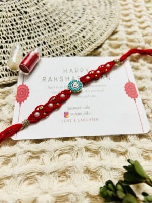 ✨ Handcrafted Raksha Sutra Evil Eye Rakhi ✨(Akshat roli Included)