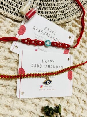 ✨ Handmade Macrame Rakhi Set for Bhaiya Bhabhi (*Akshat & Roli included)