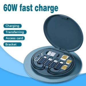 UGSTORE Mini Data Cable Set Storage Box 60w Quick Charge Multi Function Data Cable Mobile Phone Holder Storage Box