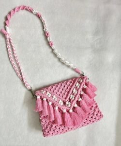 Blush Bloom Macramé Bag 🎀