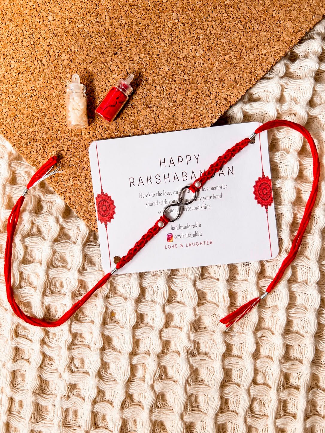 ♾️ Handmade Macramé Infinity classic Rakhi ♾️ - Image 3