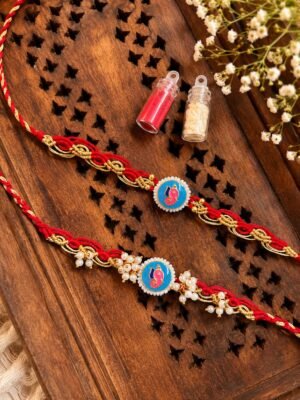 🎀 Handcrafted Bhaiya Bhabhi Rakhi Set | Ganesh Ji Design 🎀