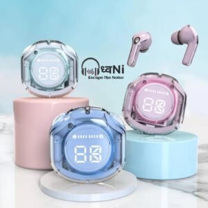 ध्वNi (Dhwani)UltraPods Pro Wireless earphone Bluetooth earbuds Transparent Digital Display TWS