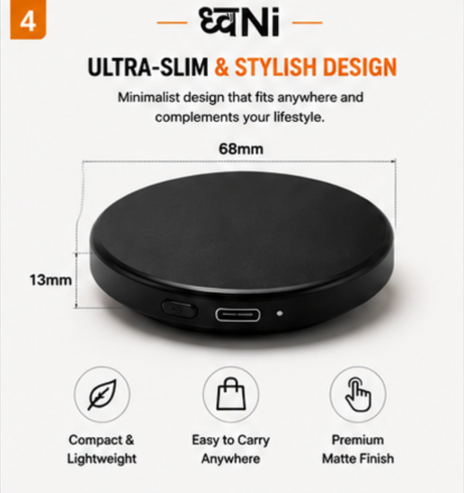 Dhwani ध्वNi Pillow Speaker Bluetooth, Bone Conduction Under Pillow Speaker for Sleeping, Portable Speakers Wireless Bluetooth with White Noise & Timer, Private Sleep Headphones for Side Sleepers - Image 4