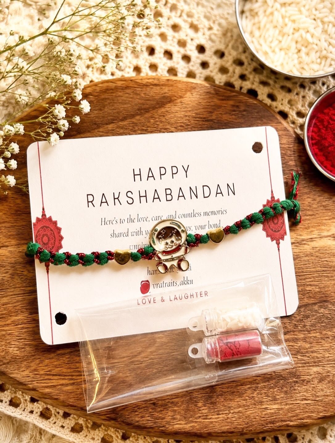 π Little Astronaut kids Rakhi β Handmade with Love πβ¨ - Image 3