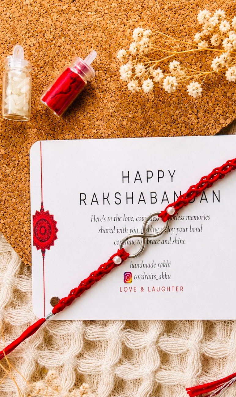 ♾️ Handmade Macramé Infinity classic Rakhi ♾️ - Image 2