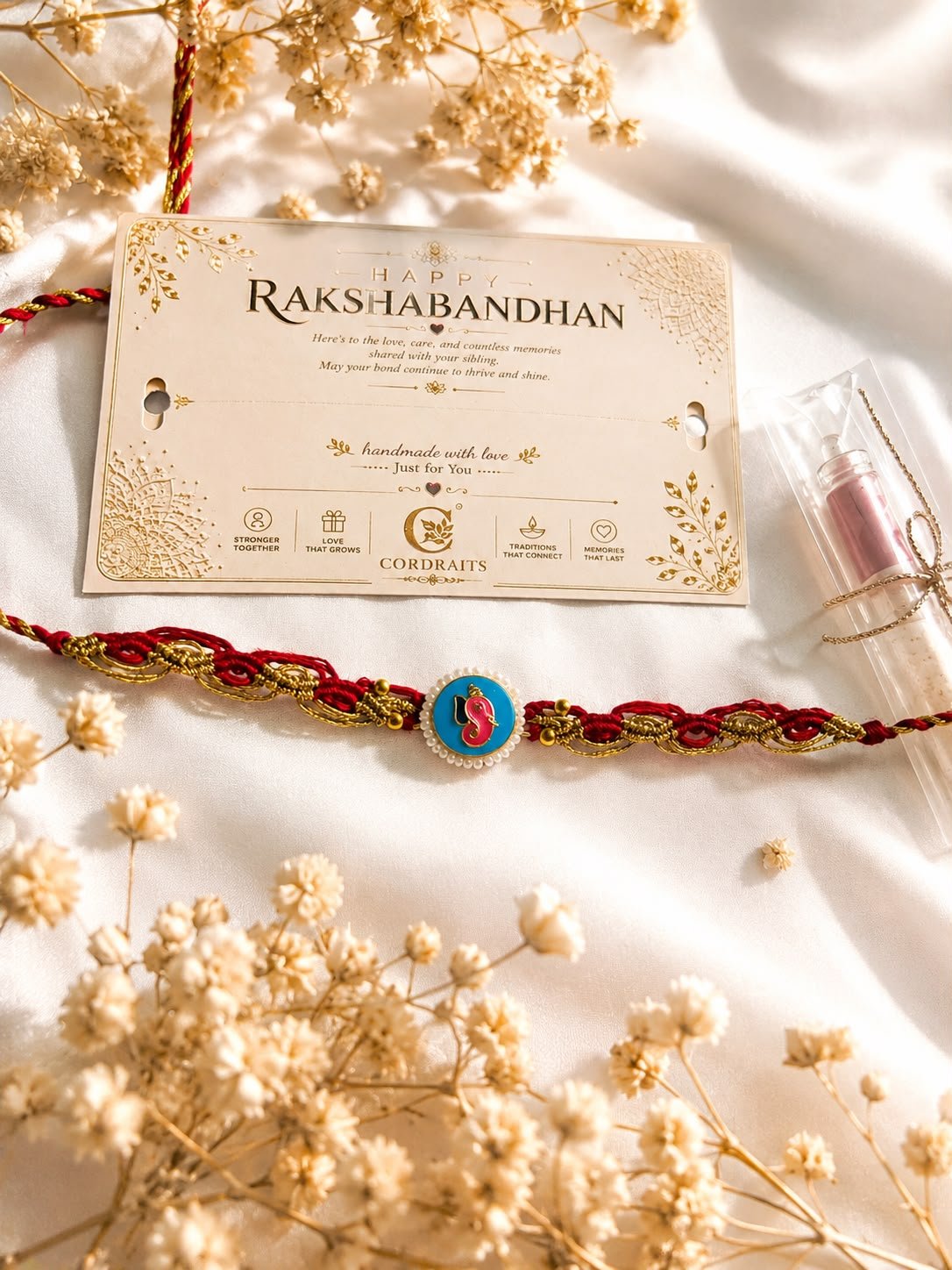 ❤️ Ganesha Macramé Bhai Rakhi ❤️ - Image 2