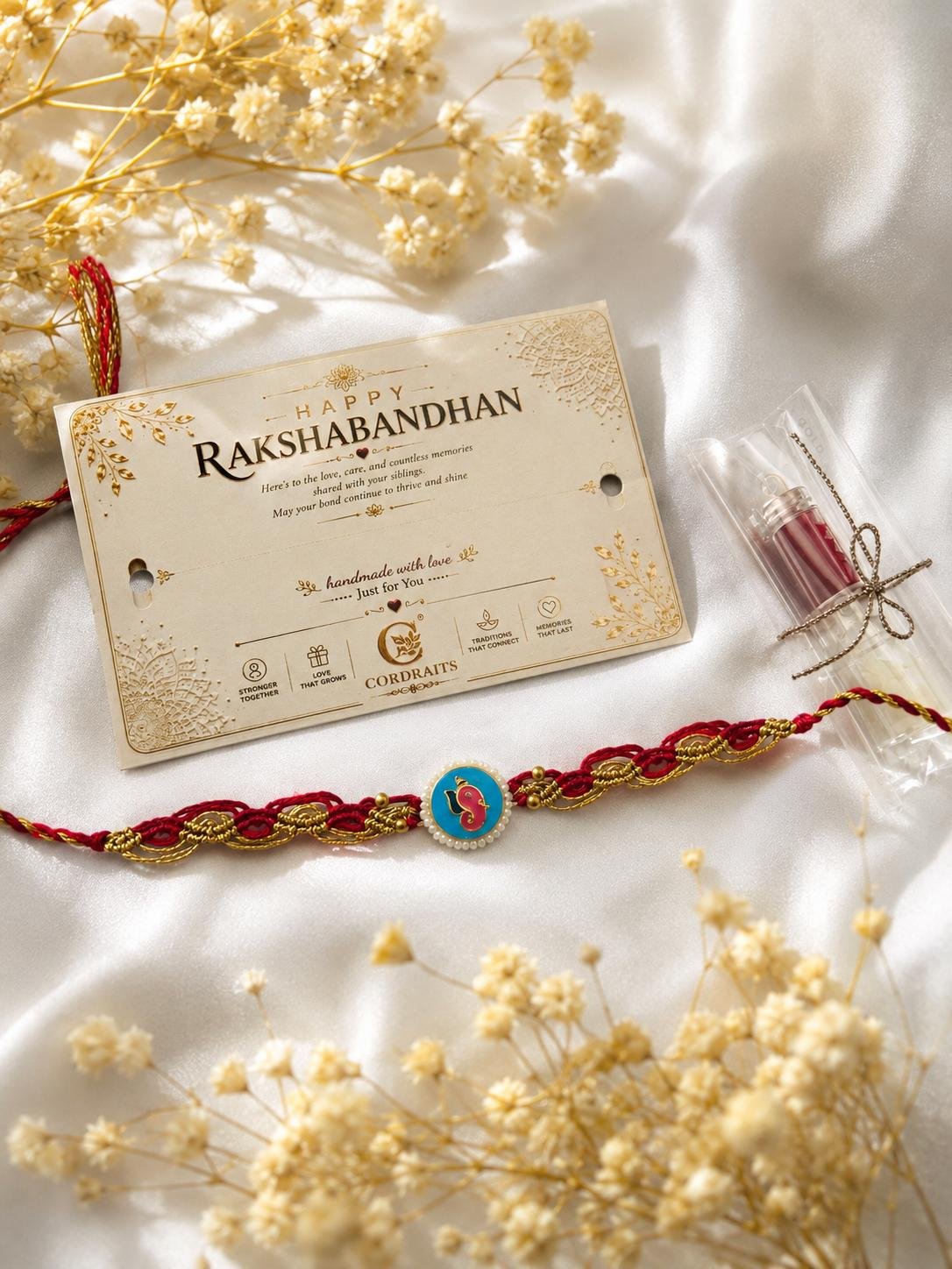 ❤️ Ganesha Macramé Bhai Rakhi ❤️ - Image 3
