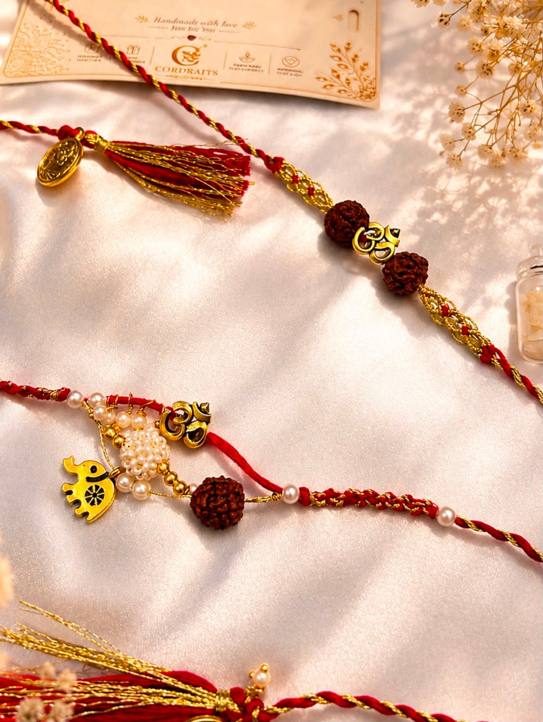 Om Macramé Couple rakhi - Image 2