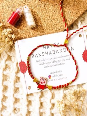 🐷 Peppa Pig Kids Rakhi with Roli & Akshat 🌸