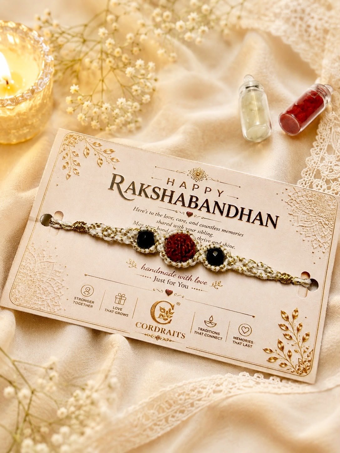 Sacred Bond Rudraksh Rakhi - Image 2