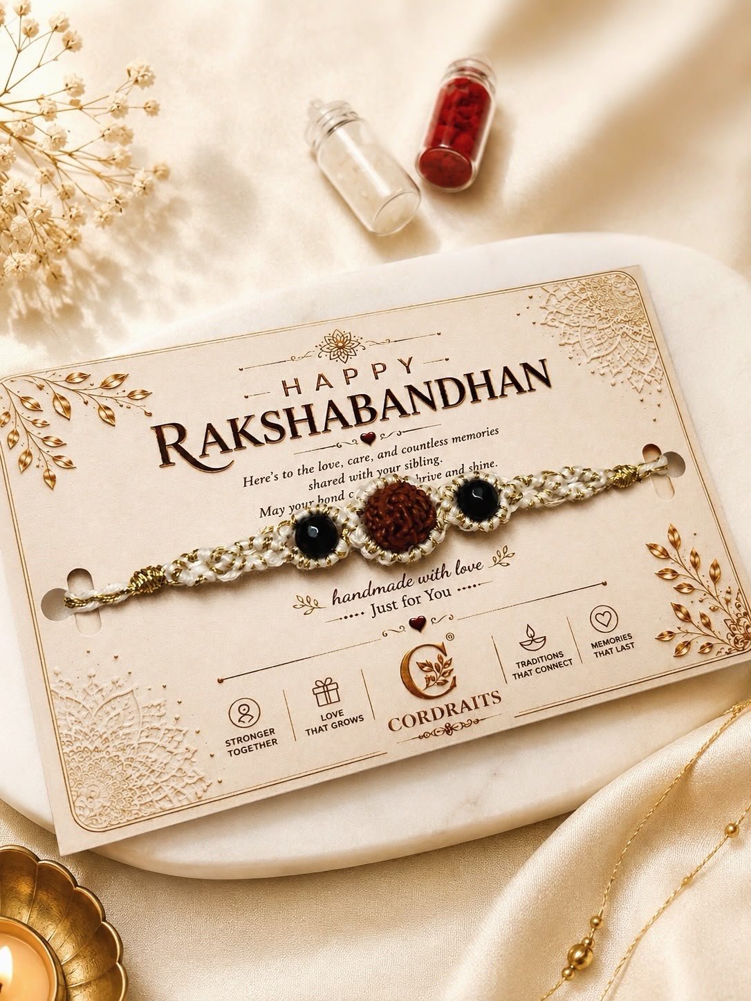 Sacred Bond Rudraksh Rakhi