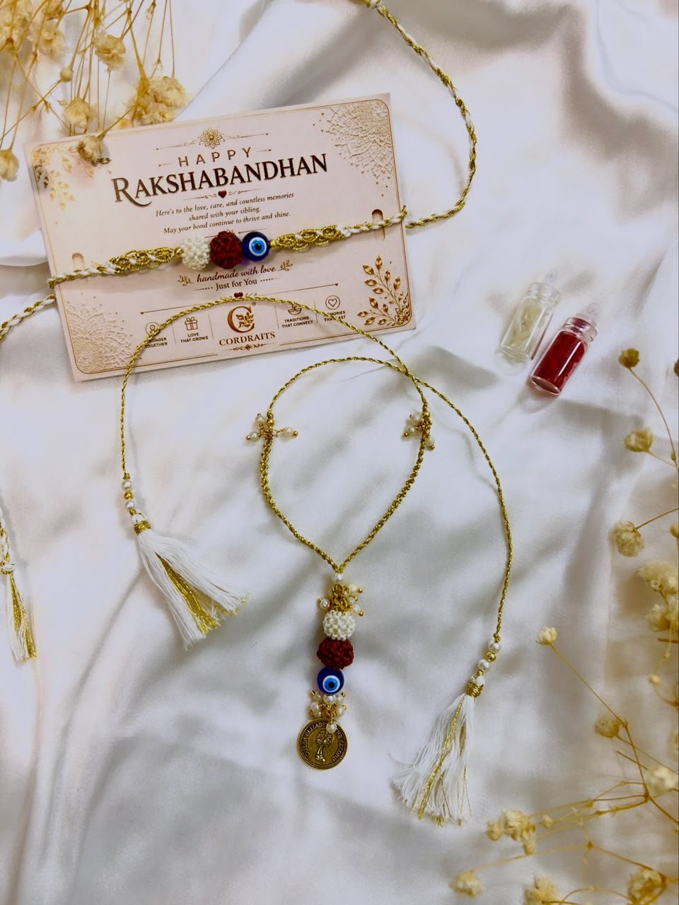 🧿 Evil Eye Rudraksha Rakhi ✨ - Image 4