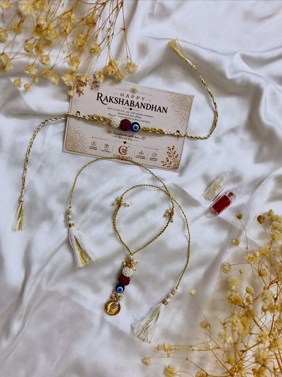 🧿 Evil Eye Rudraksha Rakhi ✨ - Image 3