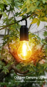 UGSTORE Portable Retro Camping Light USB Rechargeable Tungsten Lights Mini Tent Light Outdoor Hanging Night Lamp Waterproof
