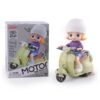 UGSTORE Stunt Scooter Bump & Go 360 Degree Rotating Spot Stunt Scooter Dancing Motorcycle Toy With Flashing Light & Sound Musical Bicycle Toys - Multicolour