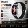 Dhwani H7 2025 Smart Watch Curved H7 Screen for Bluetooth Call Sports Health Monitoring (Black) 6 Months Warranty