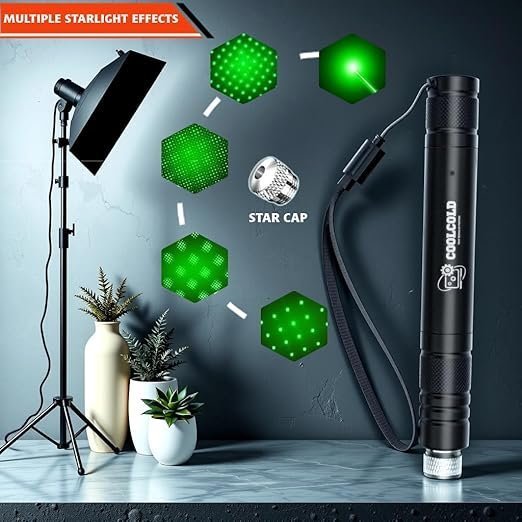 UGSTORE Laser Light | USB Rechargeable Green, Laser Pointer | Long-Range, Laser Light Powerful | for Party, Disco Light Adjustable Mode, 2000m Handheld Laser Pen, Suitable for Camping, Hiking (Green) - Image 4