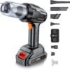 UGSTORE Handheld Car Vacuum Cordless Rechargeable 21000Pa, 4 in 1 Handheld Strong Power Suction/Blow Vacuum Cleaner Portable Small Mini, Multi-Nozzles Hand Held for Pet Carpet Furniture Home Kitchen