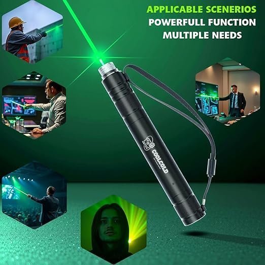 UGSTORE Laser Light | USB Rechargeable Green, Laser Pointer | Long-Range, Laser Light Powerful | for Party, Disco Light Adjustable Mode, 2000m Handheld Laser Pen, Suitable for Camping, Hiking (Green) - Image 3