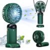 UGSTORE Hand Fan Mini Handheld Fan 3000mAh Rechargeable with 5 Speeds, Battery Operated Mini Fan Foldable Desk Desktop Fans with LED Display for Home Office Bedroom Outdoor Travel