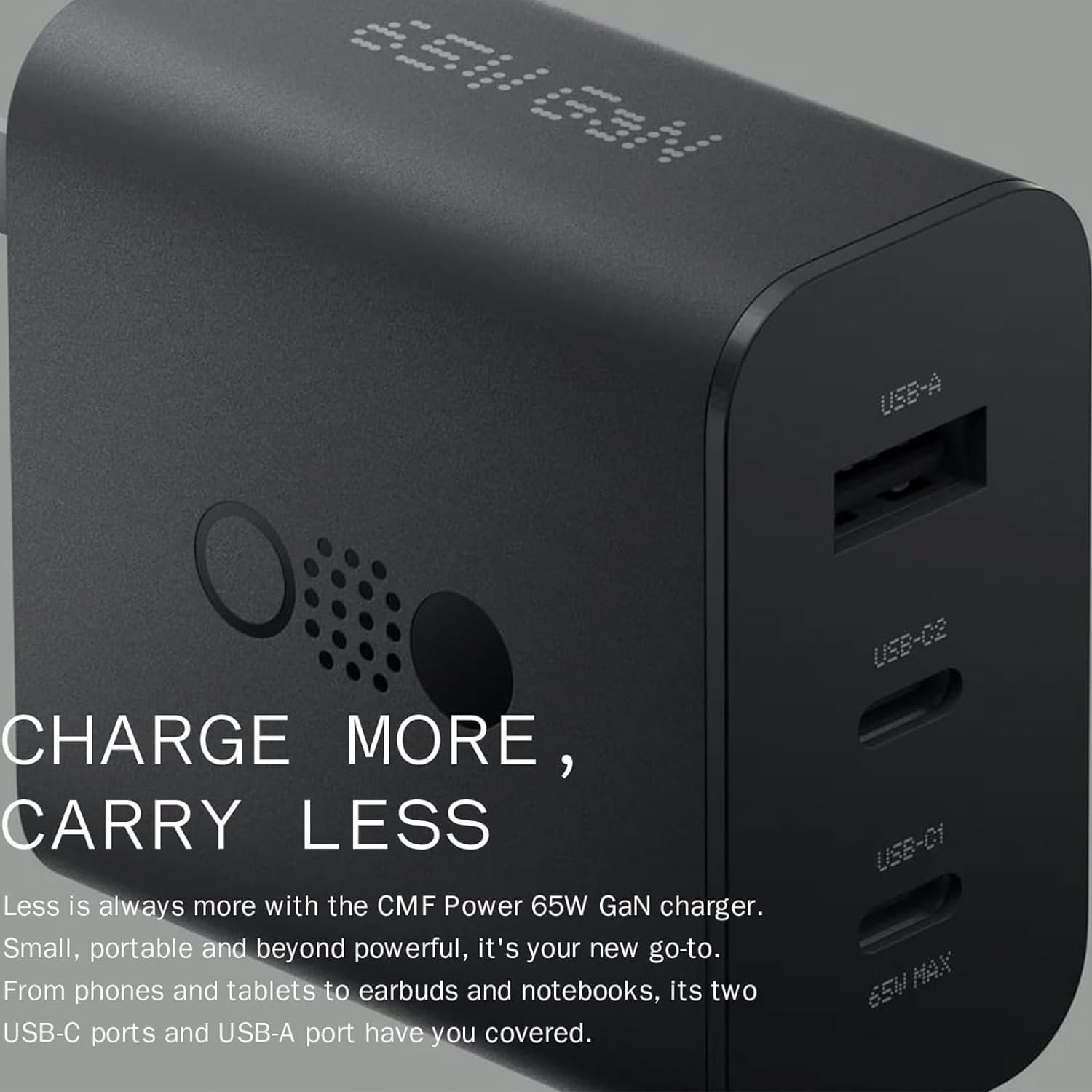 CMF by Nothing 65 Watt 3 Port 3 A Multiport Mobile Charger for CMF Phone New 2024 One Charger - Image 4