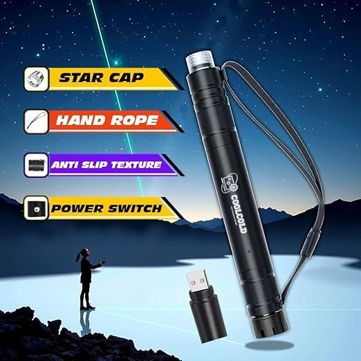 UGSTORE Laser Light | USB Rechargeable Green, Laser Pointer | Long-Range, Laser Light Powerful | for Party, Disco Light Adjustable Mode, 2000m Handheld Laser Pen, Suitable for Camping, Hiking (Green) - Image 7