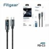 Fitgear Lightning Cable 1.2 m FG-C3 27w PD Nylon 480mbps Data Sync Transmission Smart Chip Fast Charging  (Compatible with Mobile, Type C To Lightning&Black, One Cable)