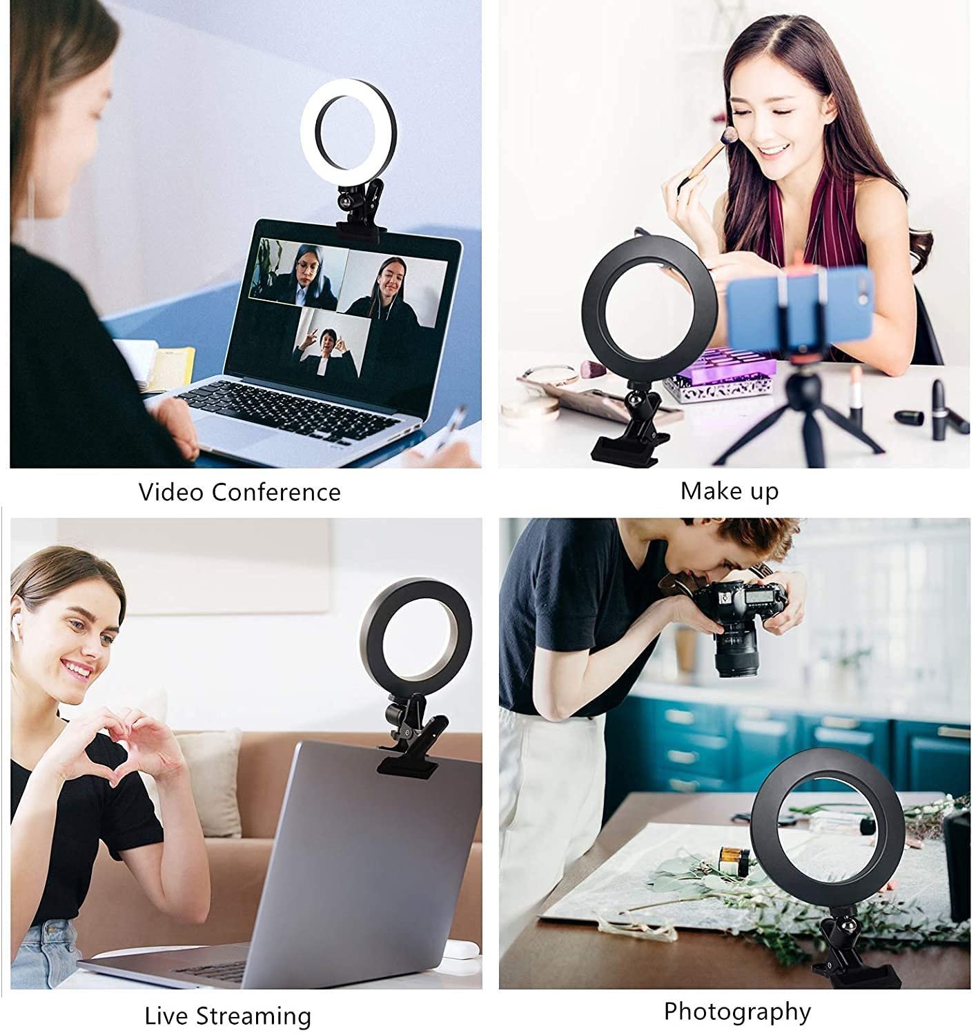 UGSTORE Video Conference 6.2'' LED Ring Light Clip Clamp for Computer, Laptop Video Conference - Image 5