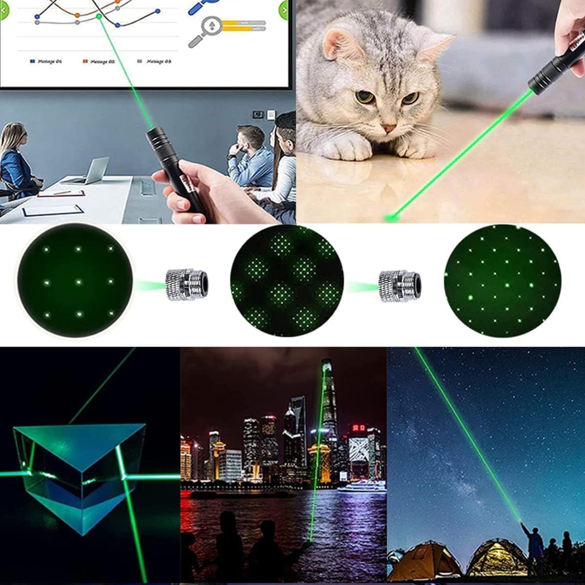 UGSTORE Laser Light | USB Rechargeable Green, Laser Pointer | Long-Range, Laser Light Powerful | for Party, Disco Light Adjustable Mode, 2000m Handheld Laser Pen, Suitable for Camping, Hiking (Green) - Image 2