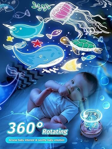 UGSTORE Star LED Projector Night Light Rechargeable - 72 Light Modes Baby Sound Machine for Kids Room Decor, Bedroom - Kawaii Unicorn Gifts for Girls - Image 6