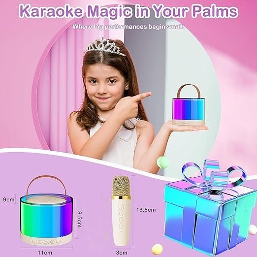 ध्वNi (Dhwani)Wireless Mic Advance Handheld Wireless Singing Mike Multi-Function Bluetooth Karaoke Mic with Microphone Speaker for All Smart Phone - (Multicolor) (Silver) - Image 3