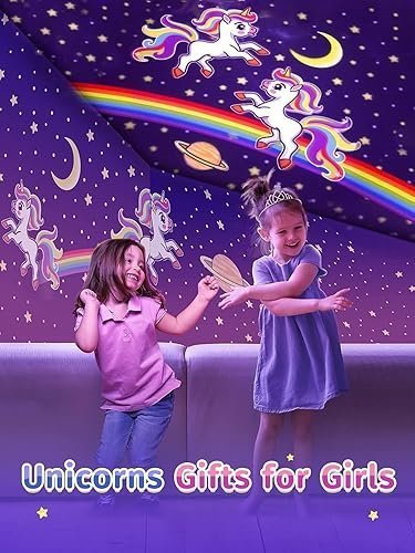 UGSTORE Star LED Projector Night Light Rechargeable - 72 Light Modes Baby Sound Machine for Kids Room Decor, Bedroom - Kawaii Unicorn Gifts for Girls - Image 5